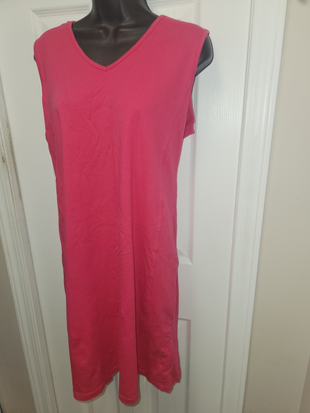 🍉Sleeveless V-Neck Pink Shift Dress